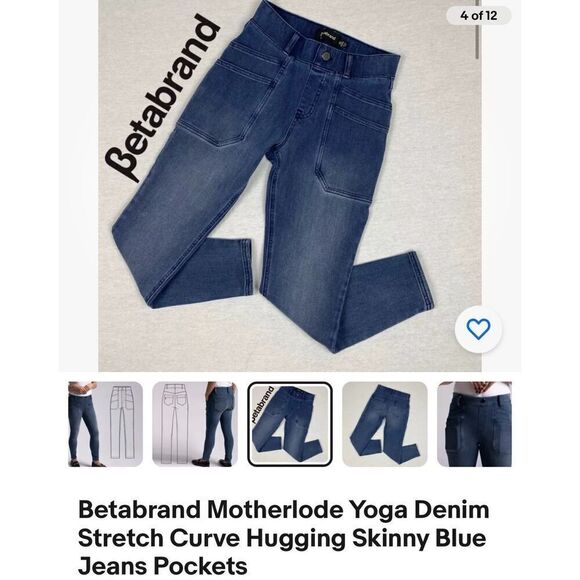 Rare! New Betabrand Motherlode Yoga Denim Large Long - Picture 10 of 12